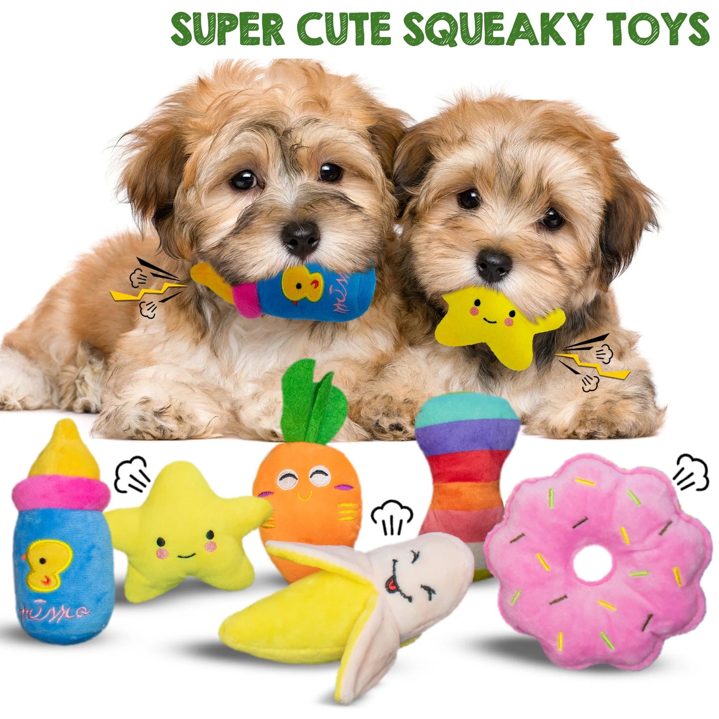Dog Toys for Puppies - 18 Pcs Pet Interactive Toys with Rope Toys, Squeaky Toys, Plush Toys for Puppy and Small Dogs, Colorful, Durable & Safe Tug of War Toys, Great Toys for Furry Friends